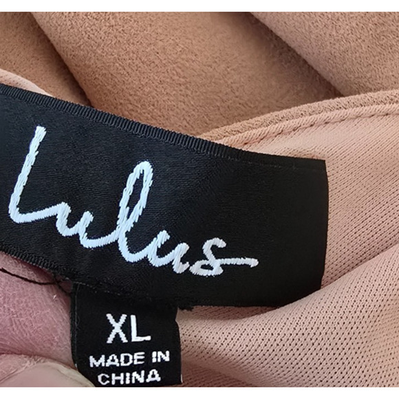 Lulus Formal Party Dress Women's XL Peach Sleeveless Maxi Deep V-Neck NWT - Picture 3 of 16